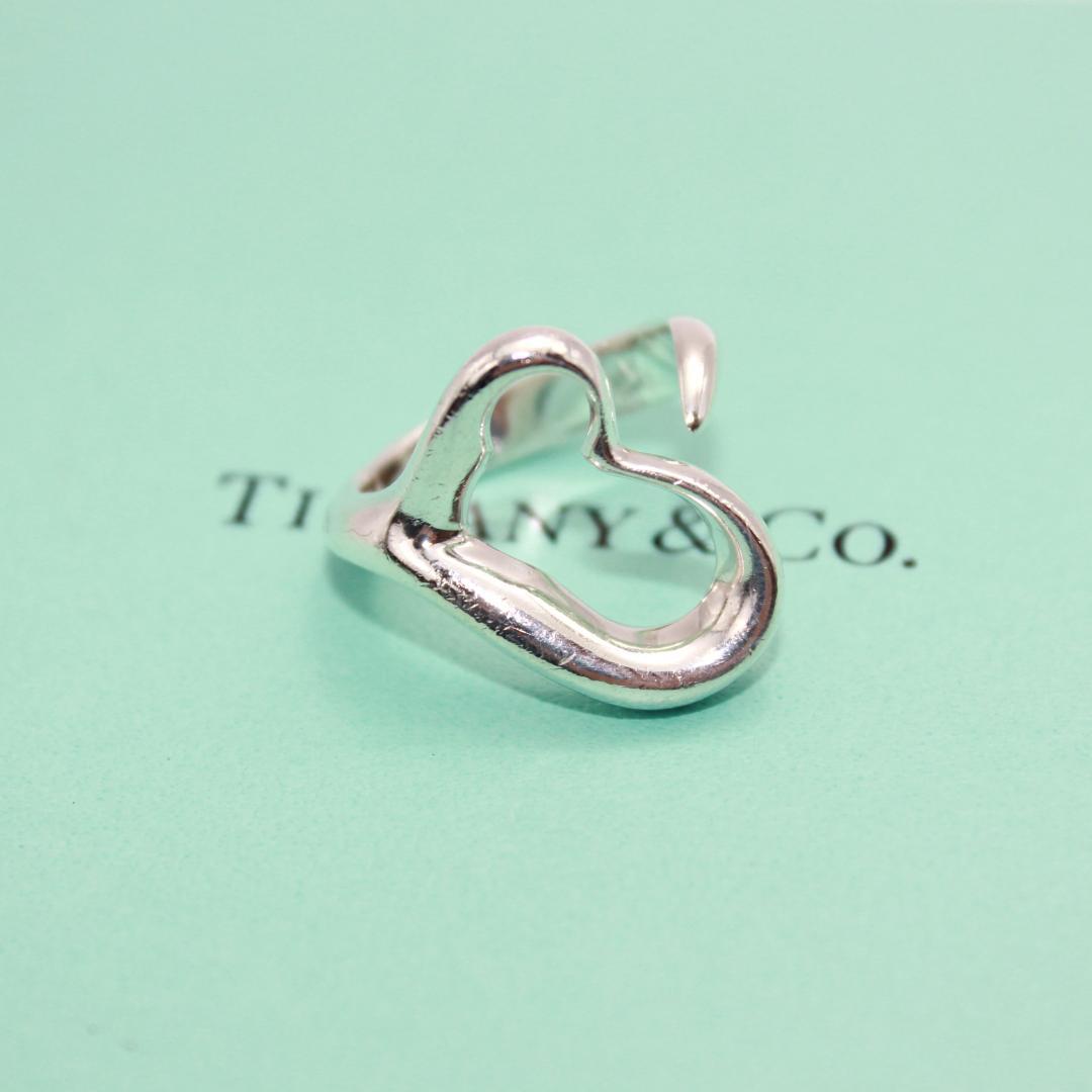 美品 Tiffany&Co. ティファニー オープンハート リング 指輪 8号