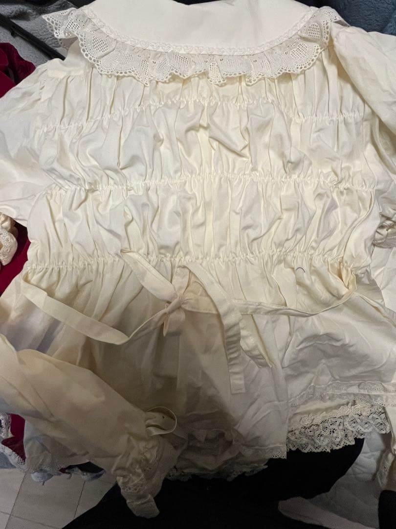 BABY シャーリングレースブラウスとボレロセット