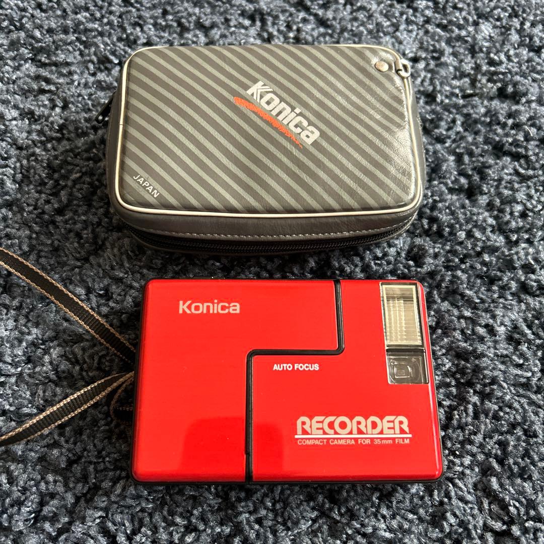 希少 コニカ Konica RECORDER レッド カバー付き