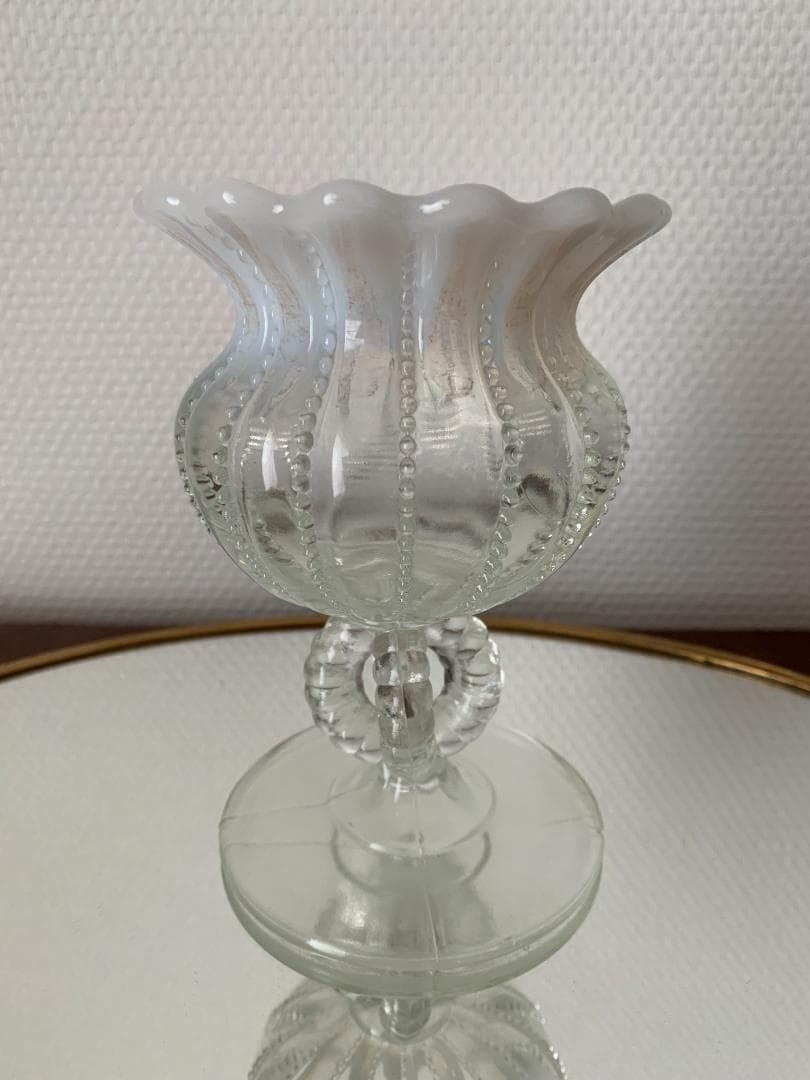 ✨SALE✨オールドフェントン花瓶　薊　オパールセントガラス　置物　アンティーク