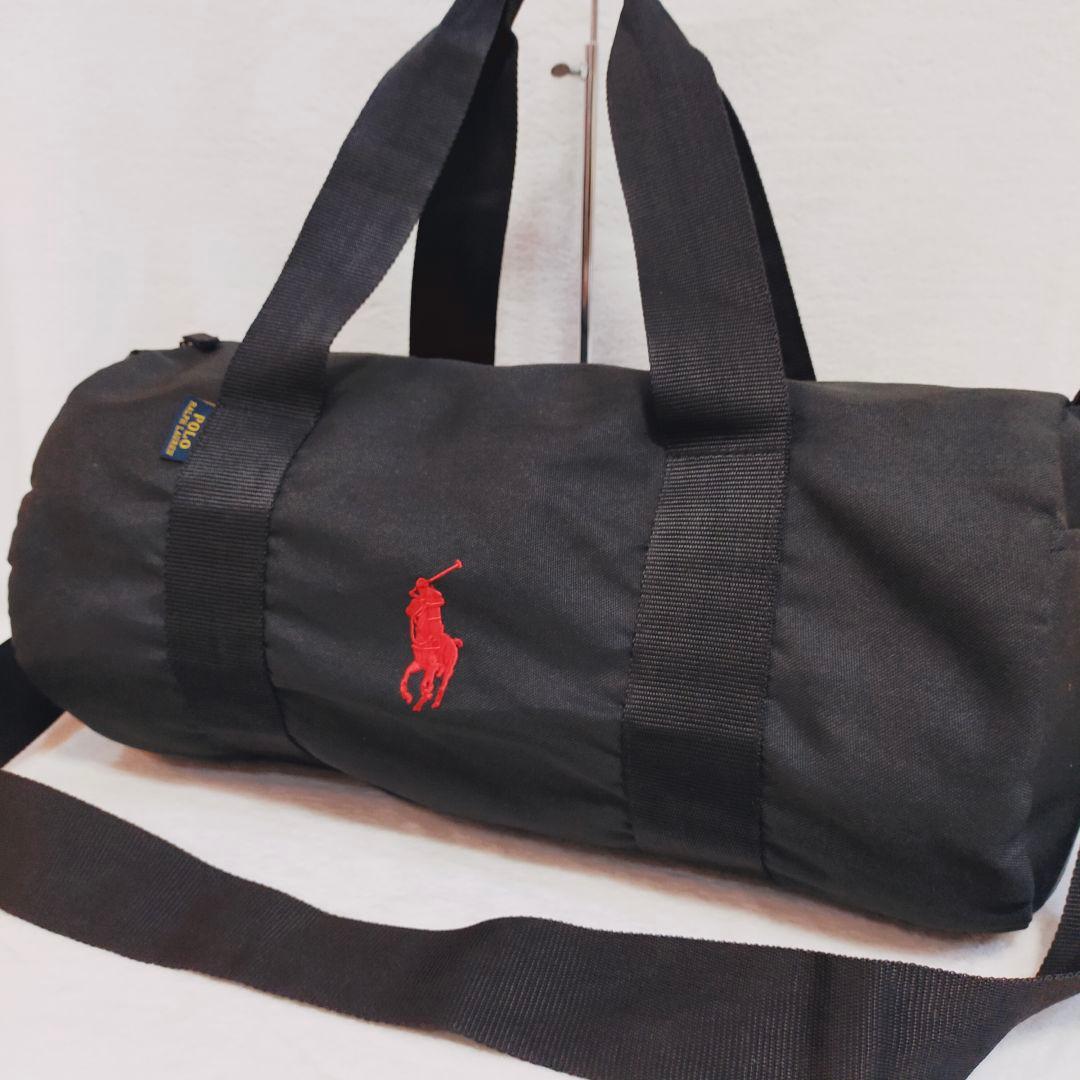 美品 ポロラルフローレン ボストンバッグ　ナイロン ブラック ホース 2way