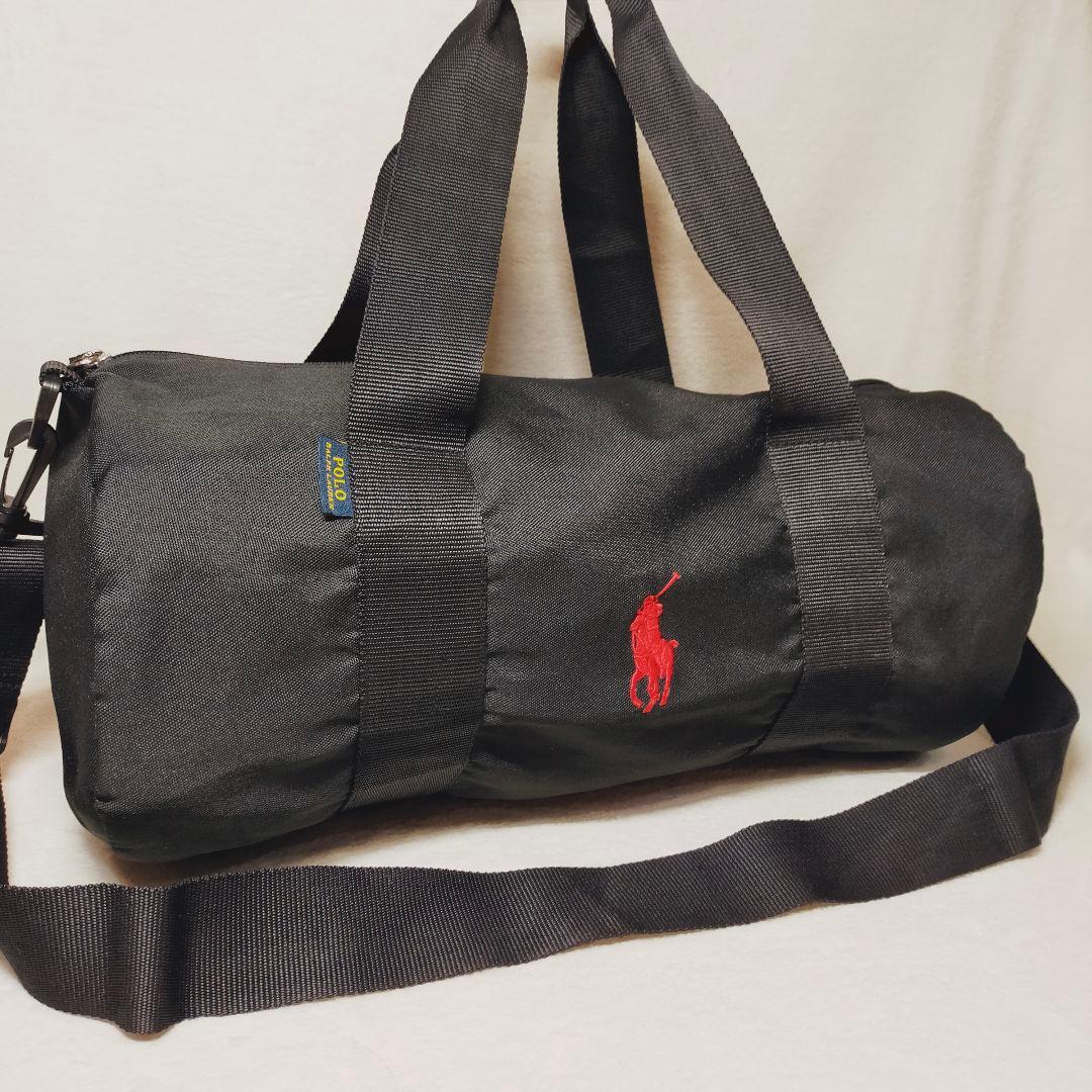 美品 ポロラルフローレン ボストンバッグ　ナイロン ブラック ホース 2way