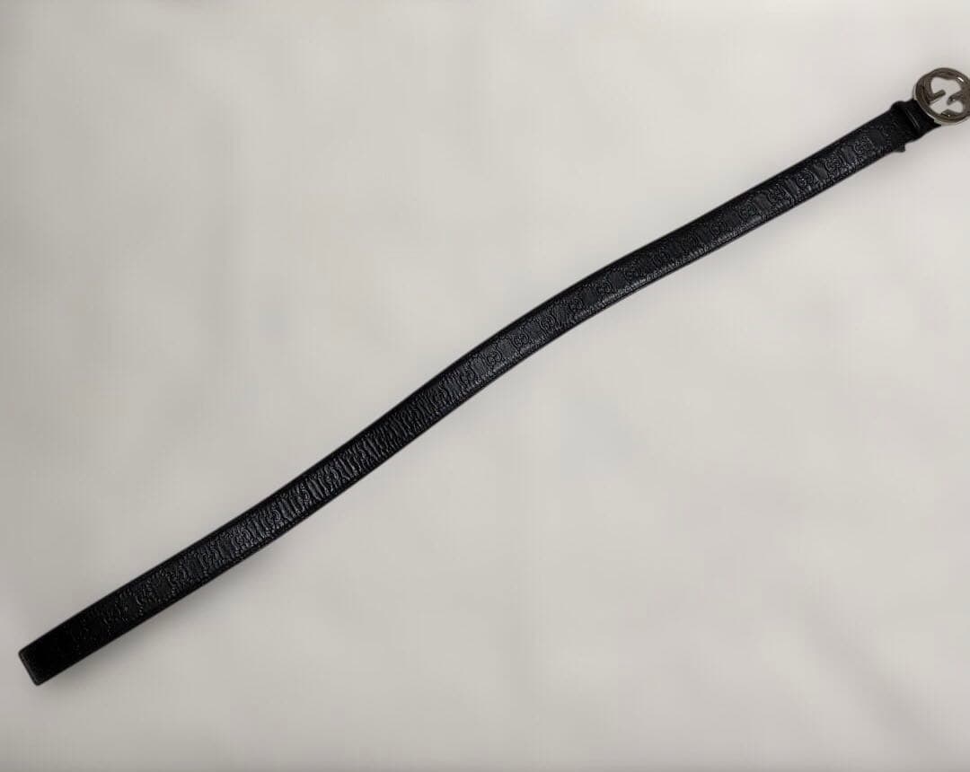 GUCCI グッチ　メンズ　ベルト　GG柄　ブラック