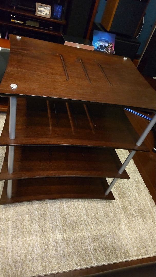 クアドラスパイアオーディオラック 4段 ダークブラウン