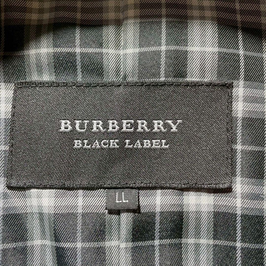 ①希少XLサイズ バーバリーブラックレーベル ライダース レザージャケット 黒