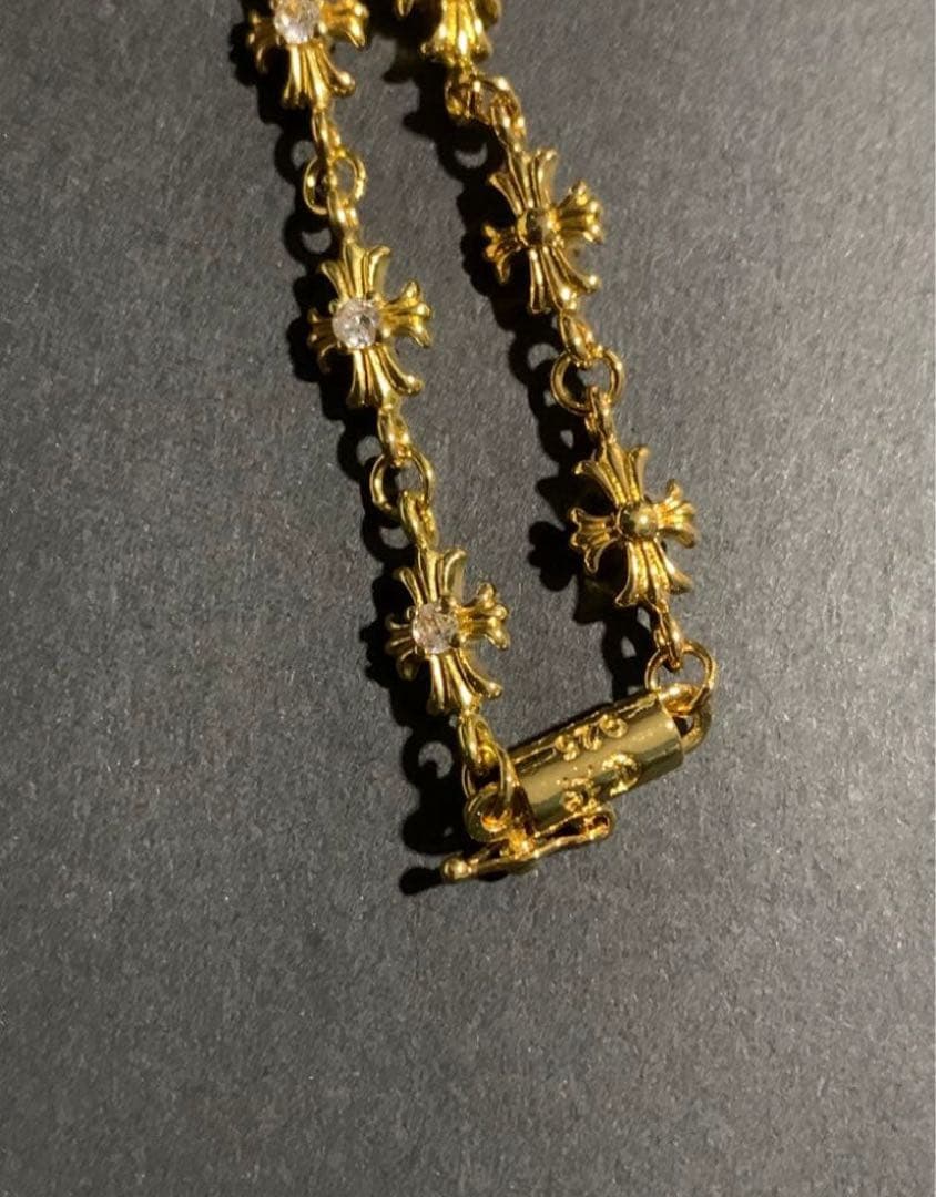 とも　22k ダイヤ　タイニークロスチェーン　ネックレス 50㎝