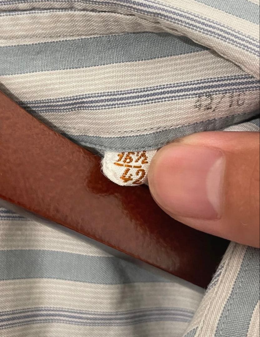 80s イタリア製　Giorgio Armani ブルーストライプ　シャツ 42