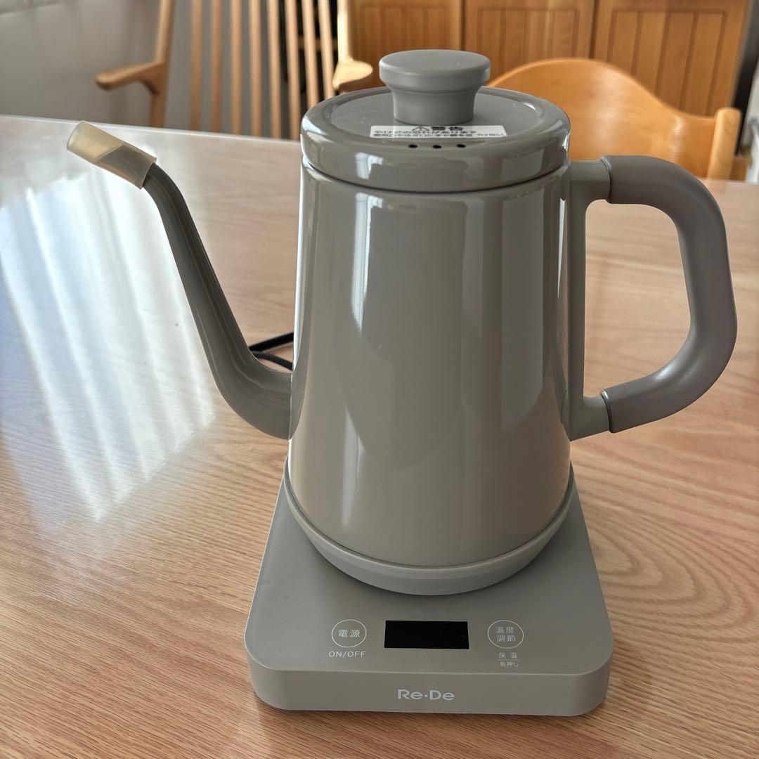 Re-De 電気ケトル グレー 温度調整機能付き