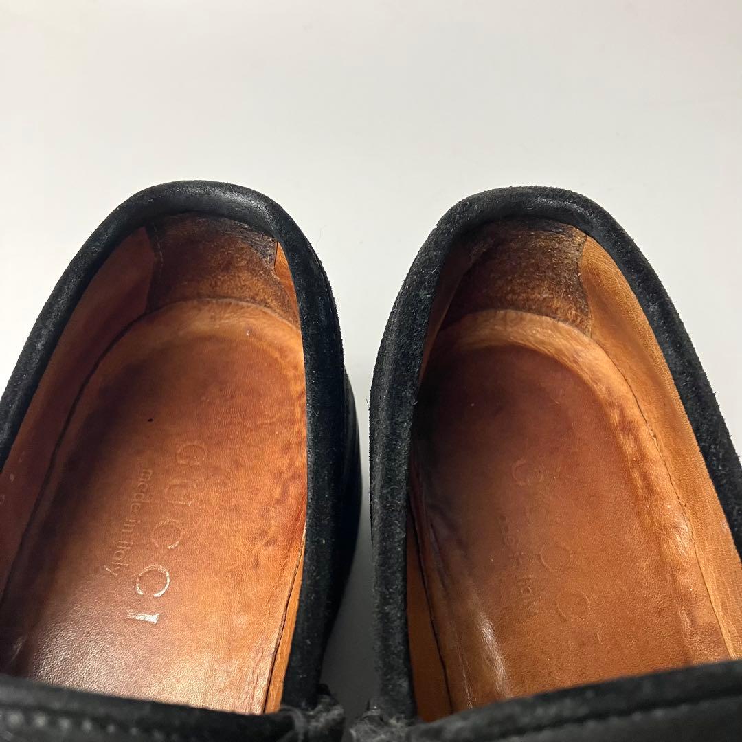 【美品】GUCCI ラグソール　スクエアトゥ　ホースビットローファー　22.5黒