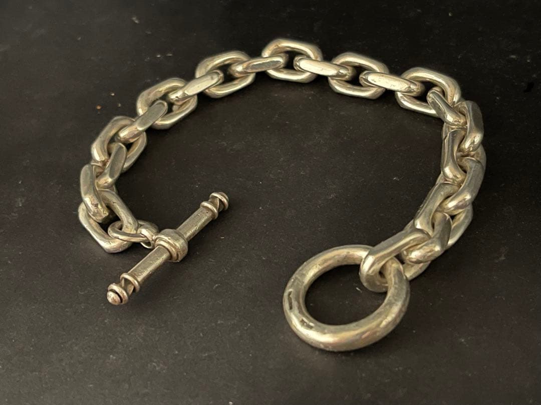 シルバー925製　極太　角あずきチェーン　ブレスレット　Mexico