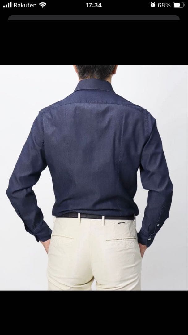 け*ち様 【ジャンネット】GIANNETTO カッタウェイ デニムシャツ S 首