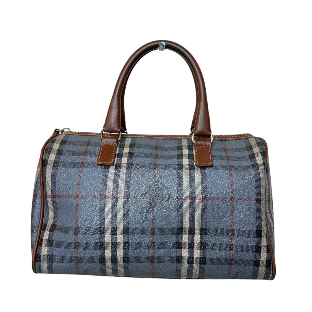 BURBERRY バーバリー ノバチェック ボストンバッグ 水色