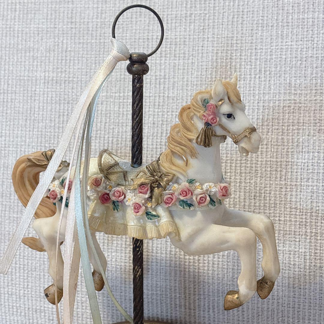 【最終値下げ】アンティーク風 白馬 メリーゴーランド オルゴール