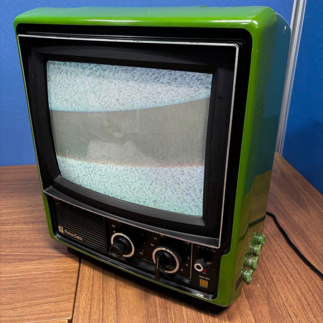 ナショナルカラーテレビ TH11- S11 緑 1976年製 昭和レトロ