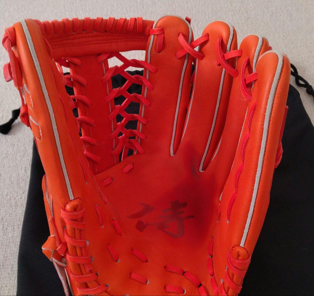 硬式グローブ 侍 外野手用 スガイスポーツ 大人用 オレンジ