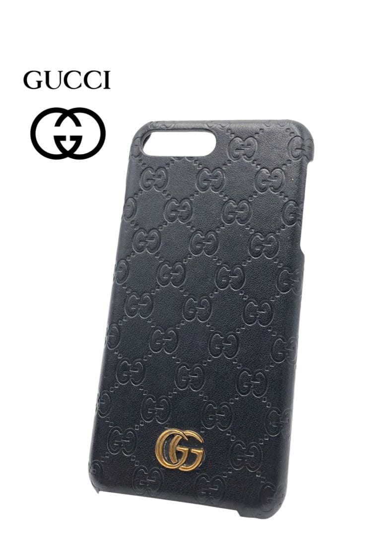 グッチ　iPhone7ケース　ケース　ブラック　GG柄　レディース　メンズお洒落