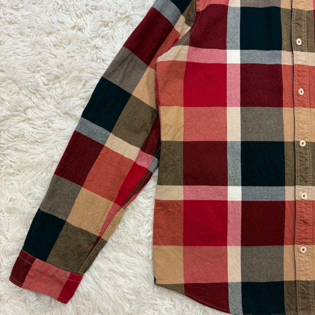 ✨極美品/L✨ブラックレーベルクレストブリッジ ネルシャツ チェック ロゴ 刺繍