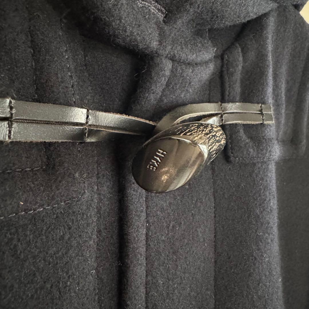 HYKE ハイク メルトンダッフルコート ブラック サイズ3