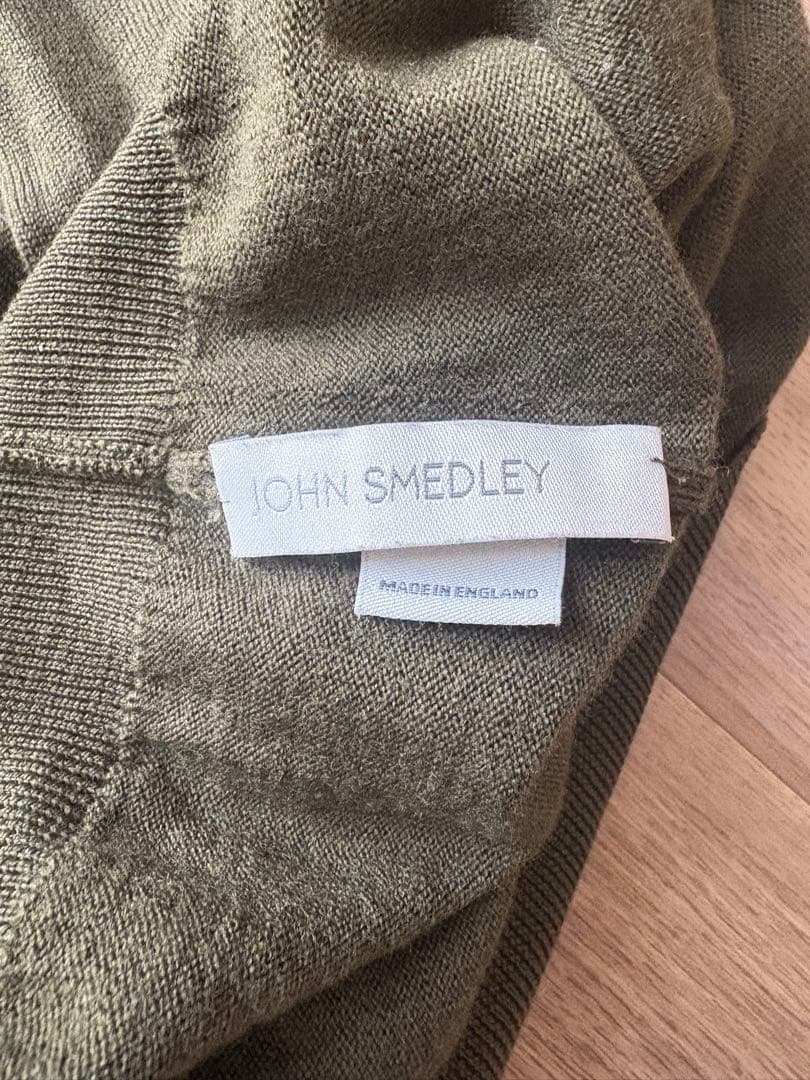 【美品】ジョンスメドレー　モックネック　L カーキ