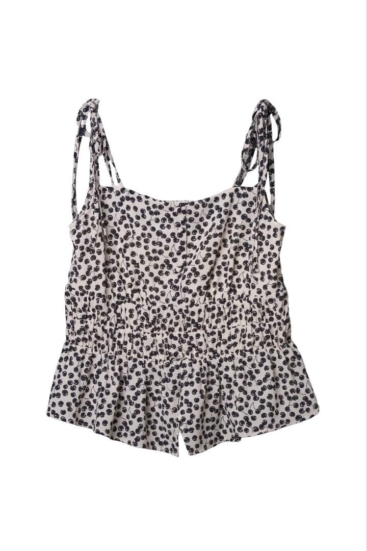 Her lip to＊Cherry Pattern Strap Top