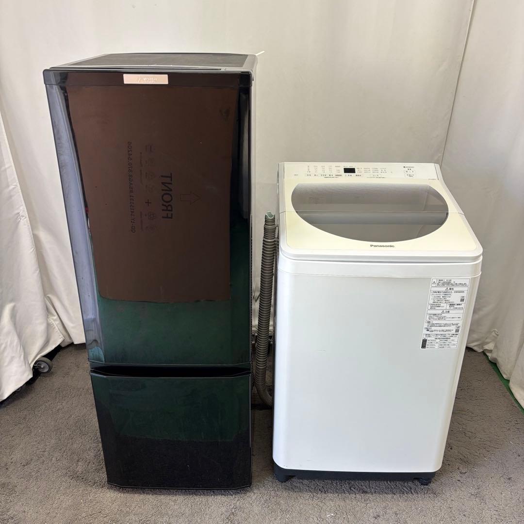 16　洗濯機　冷蔵庫　パナソニック　一人暮らしセット　黒　設置無料　安い‼️