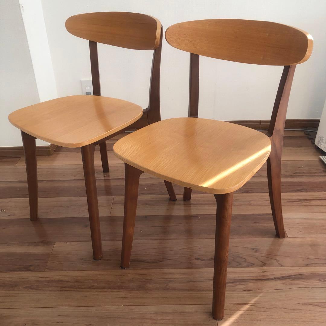 【xr2脚目】オーガチェア　ウッド　ダイニングチェア　椅子　木製