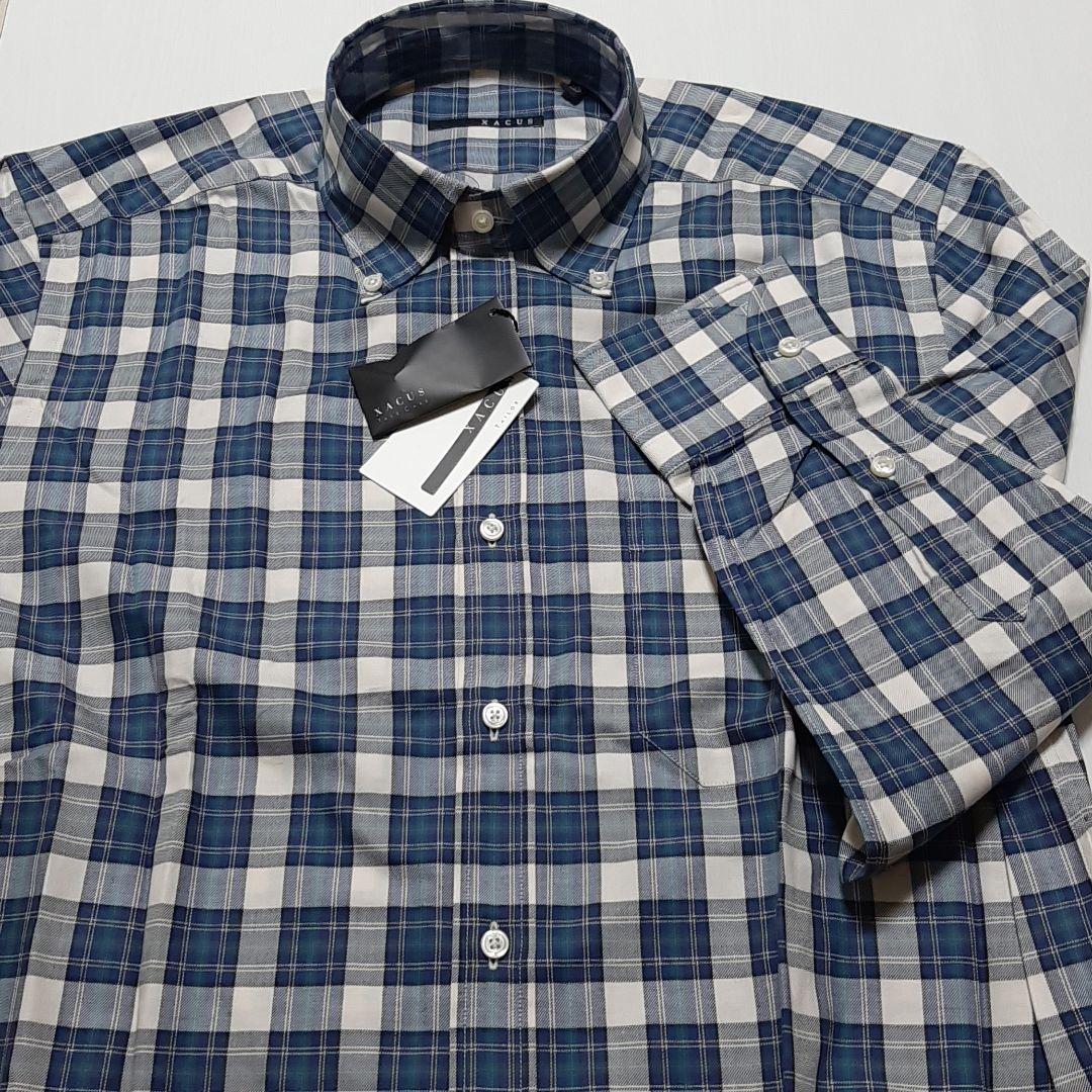 未使用 イタリア製 XACUS ザッカス カジュアル 長袖 ボタンダウン シャツ