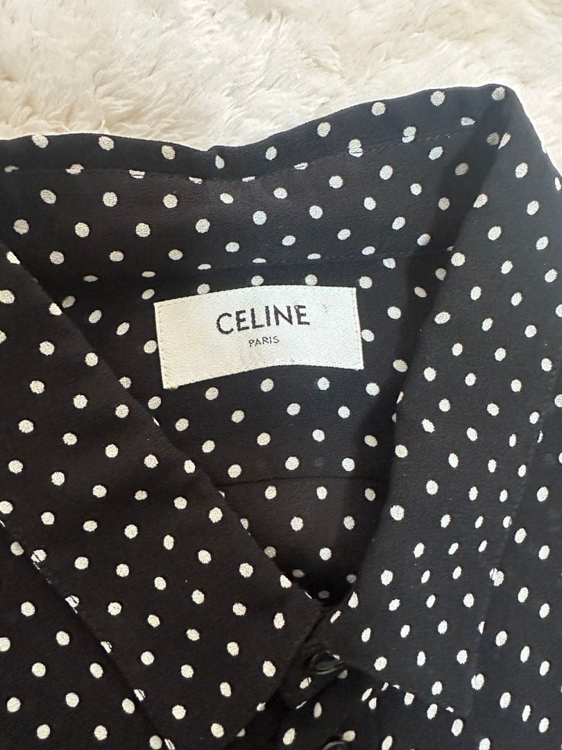 CELINE ドット レーヨン シャツ エディスリマン ジャケット 41 メンズ