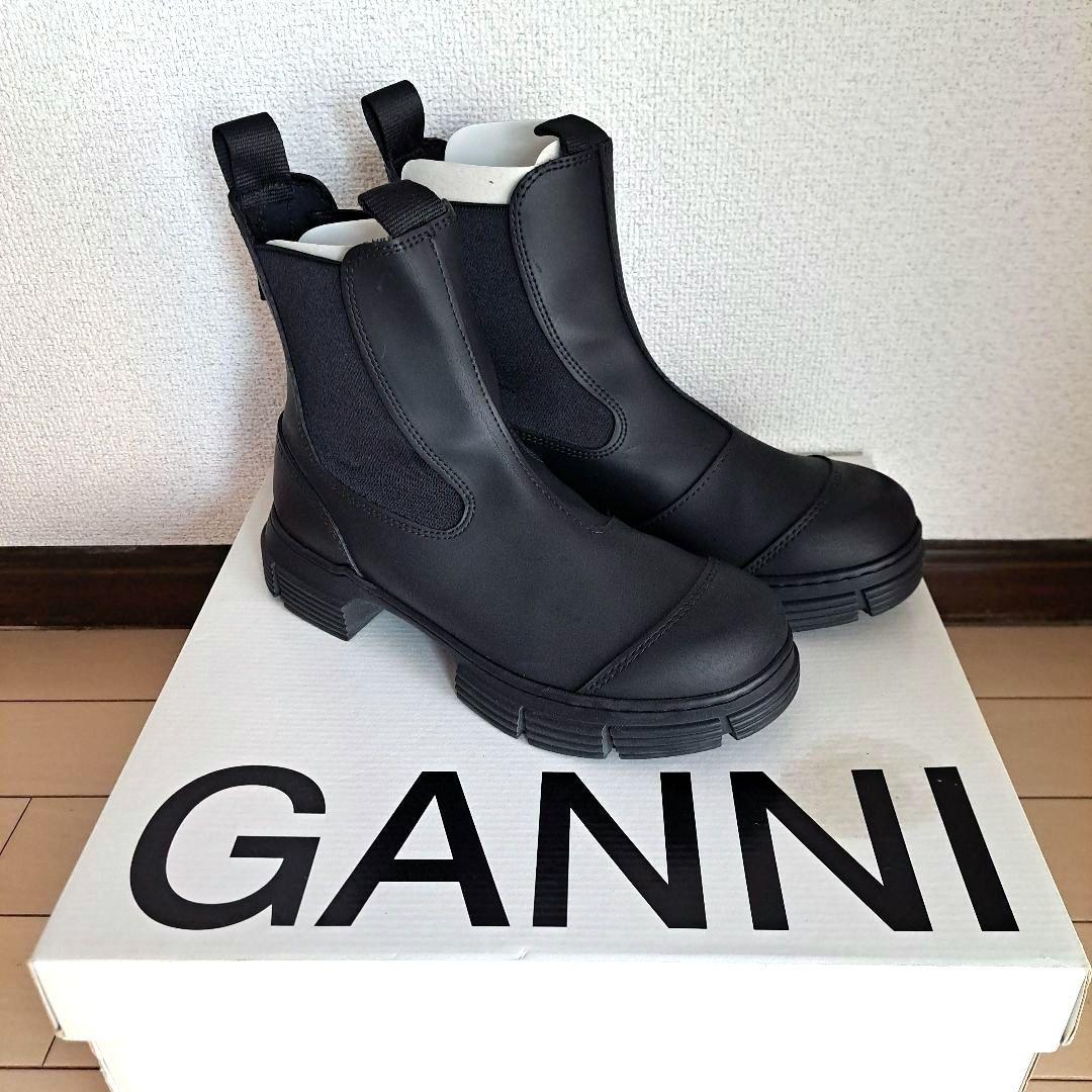 【ねここ】GANNI チェルシーブーツ サイドゴアブーツ ブラック 38