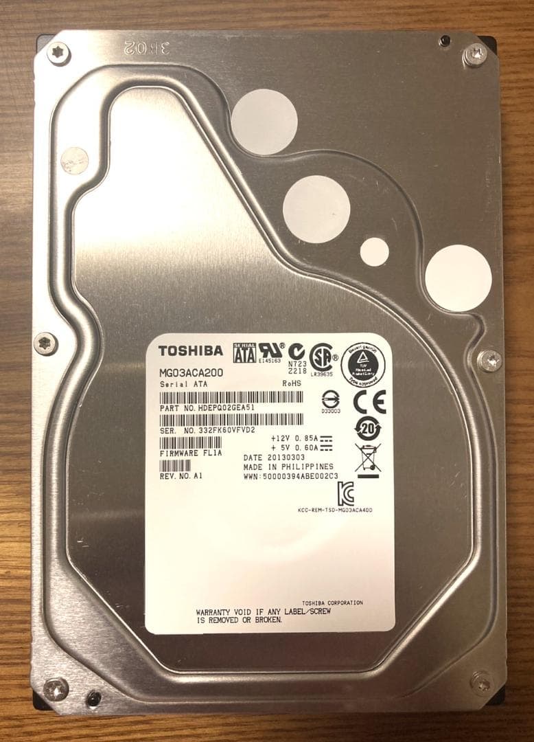 東芝 TOSHIBA MG03ACA200（3.5インチ HDD 2TB）