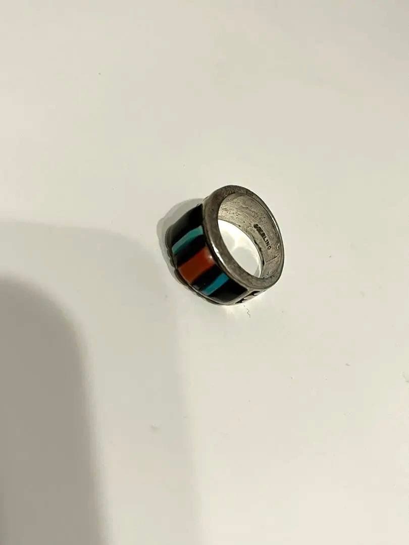 インディアンジュエリーインレイリングメンズ