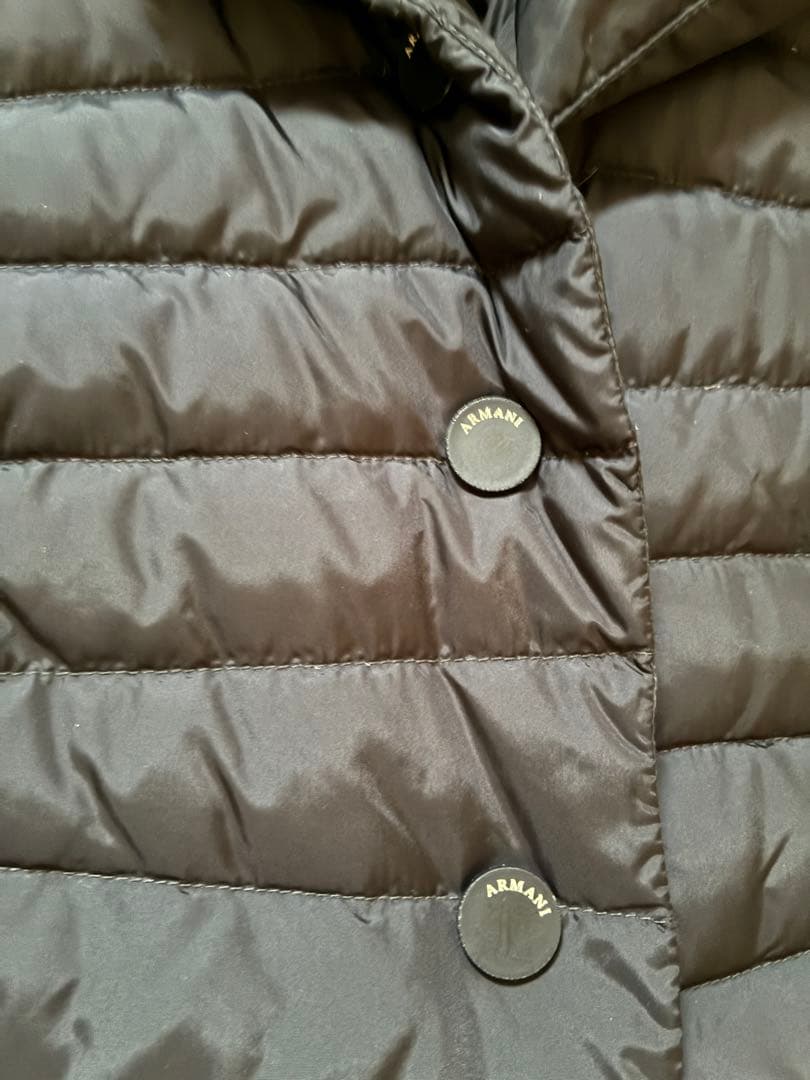 超美品⭐︎アルマーニ ロングダウンジャケット ベルト付き Ａライン 黒 サイズ40