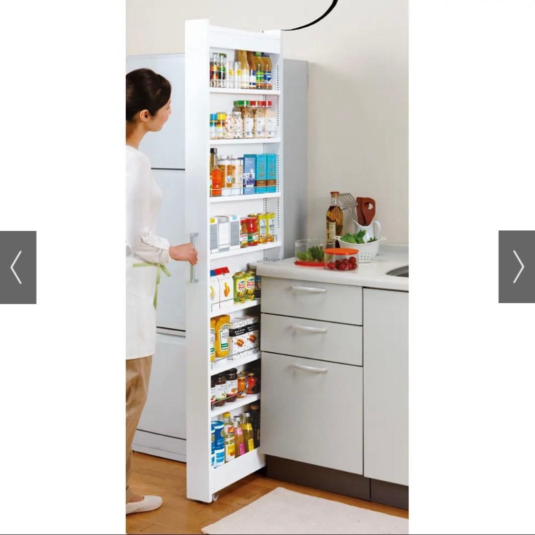 【2/11まで！】dinosリバーシブル キッチンすき間収納ワゴン