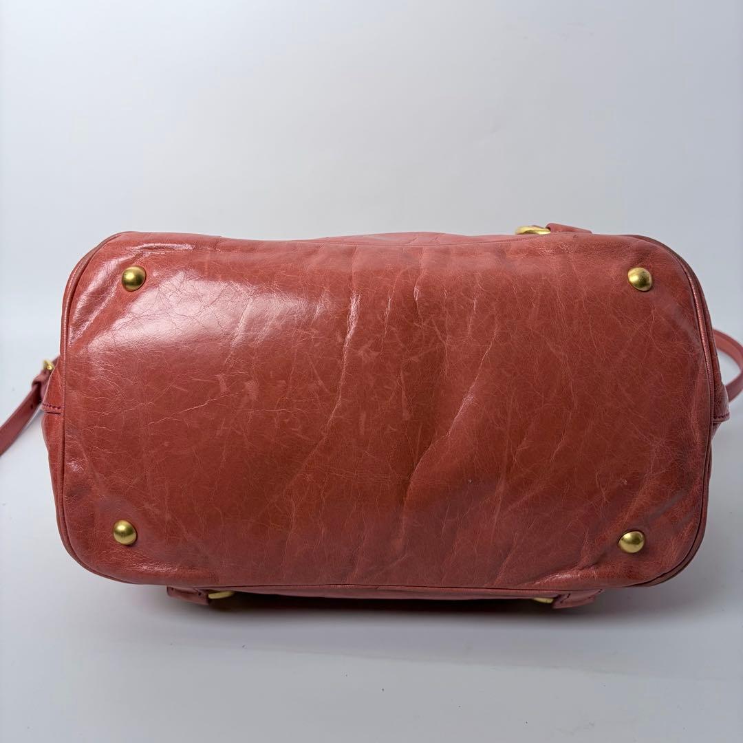 miumiu ミュウミュウ　レザー　2way　ハンドバック ショルダー　ピンク