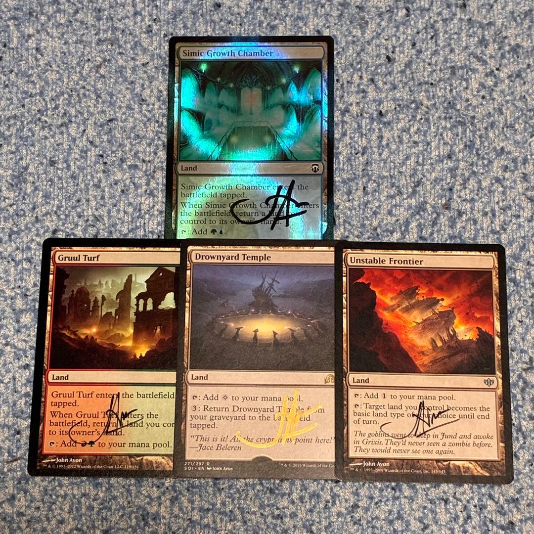 John Avon サインドプルーフ　特殊土地４枚セット　リップルfoil