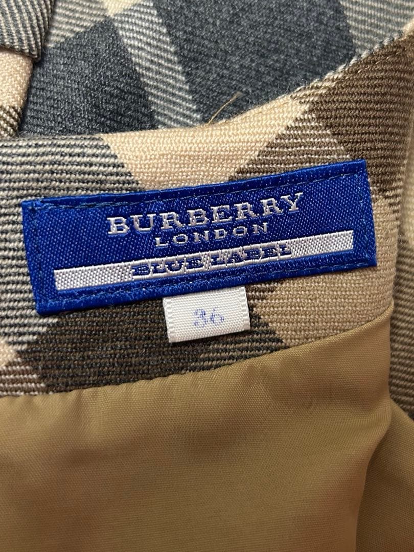 美品BURBERRYノバチェック ウール ワンピース 七分袖 36 色違い2点