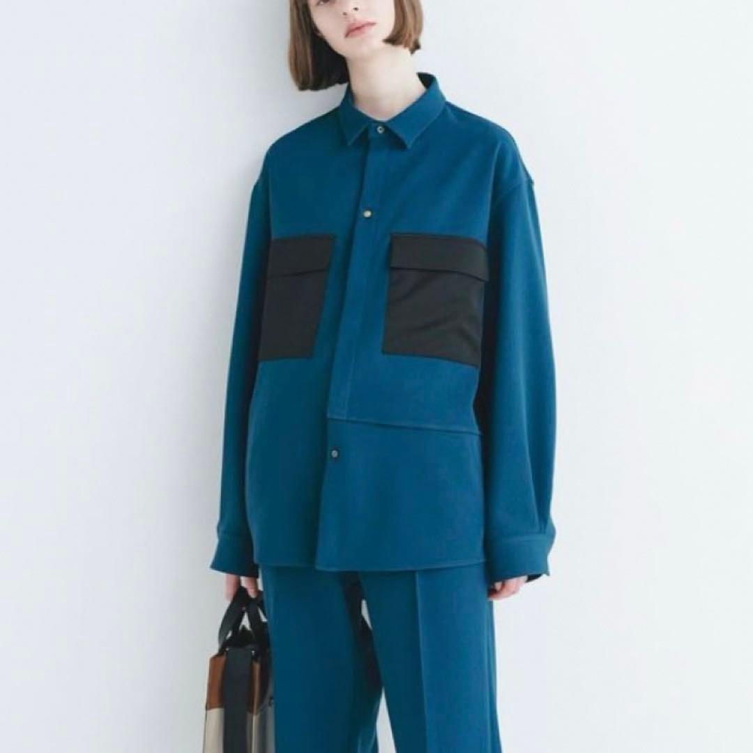 CULLNI 2020aw BIGフラップポケットシャツ　 グリーン サイズ2