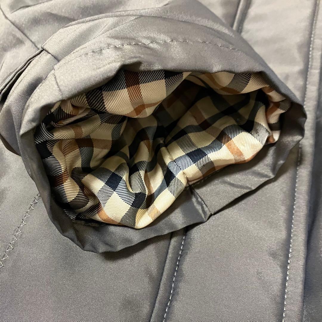 DAKS ダックス　ファーフード付きダウンコート　裏地チェック　ブラウン　40