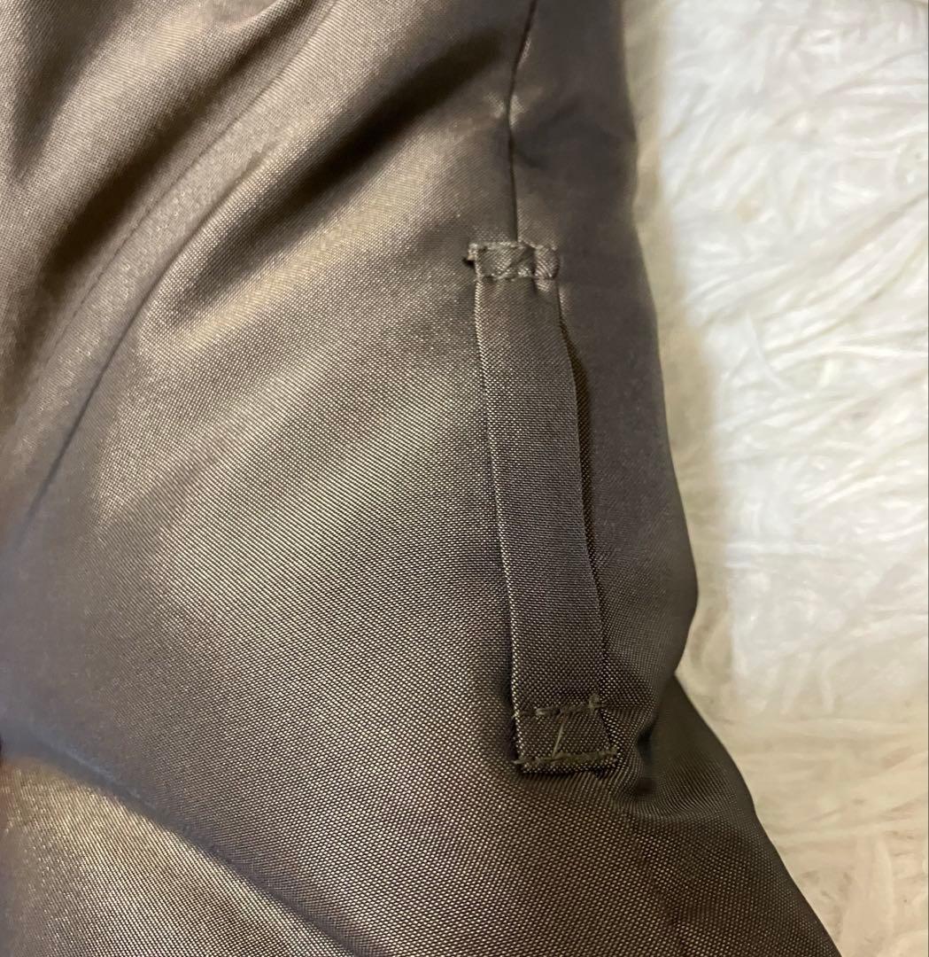 DAKS ダックス　ファーフード付きダウンコート　裏地チェック　ブラウン　40