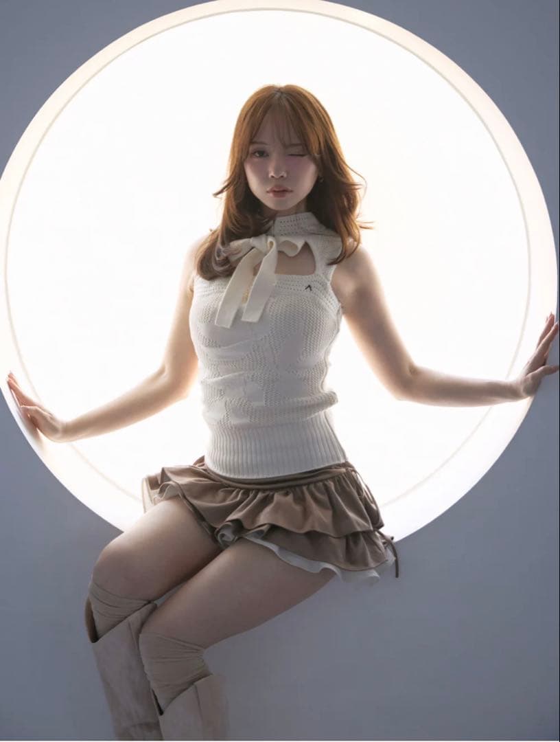 トップス ANDMARY Violet ribbon tops white