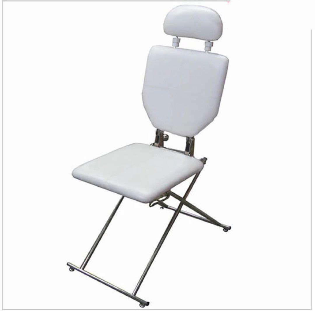 ホワイト エステ用折りたたみ椅子