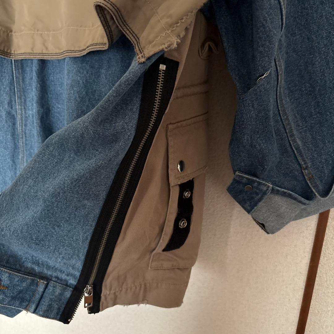 新品【 DIESEL 】異素材切替 デニム ワークジャケット 多ポケット