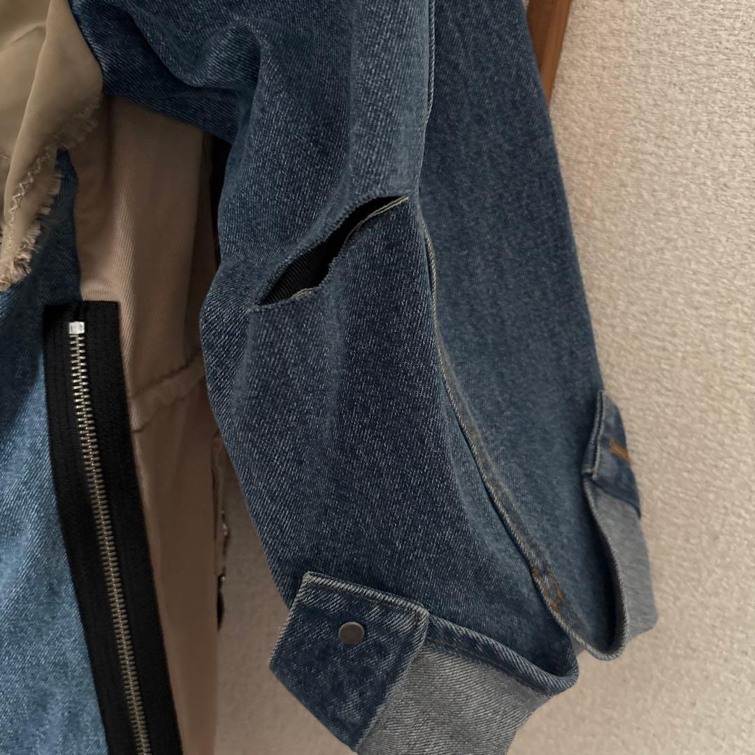 新品【 DIESEL 】異素材切替 デニム ワークジャケット 多ポケット