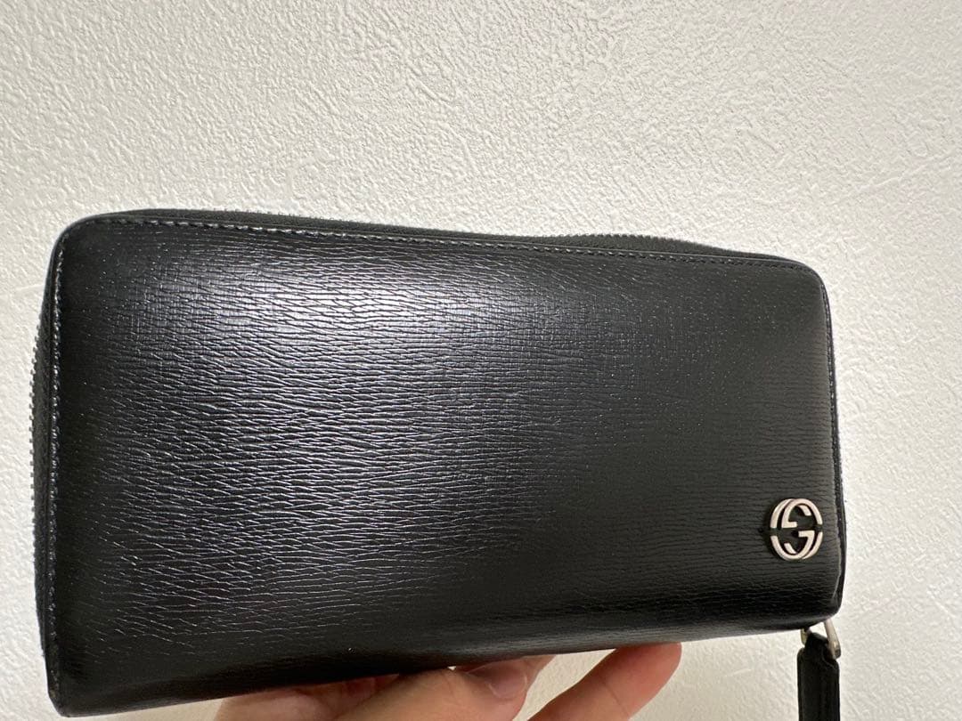 GUCCI（グッチ）長財布 ラウンドファスナー ブラック