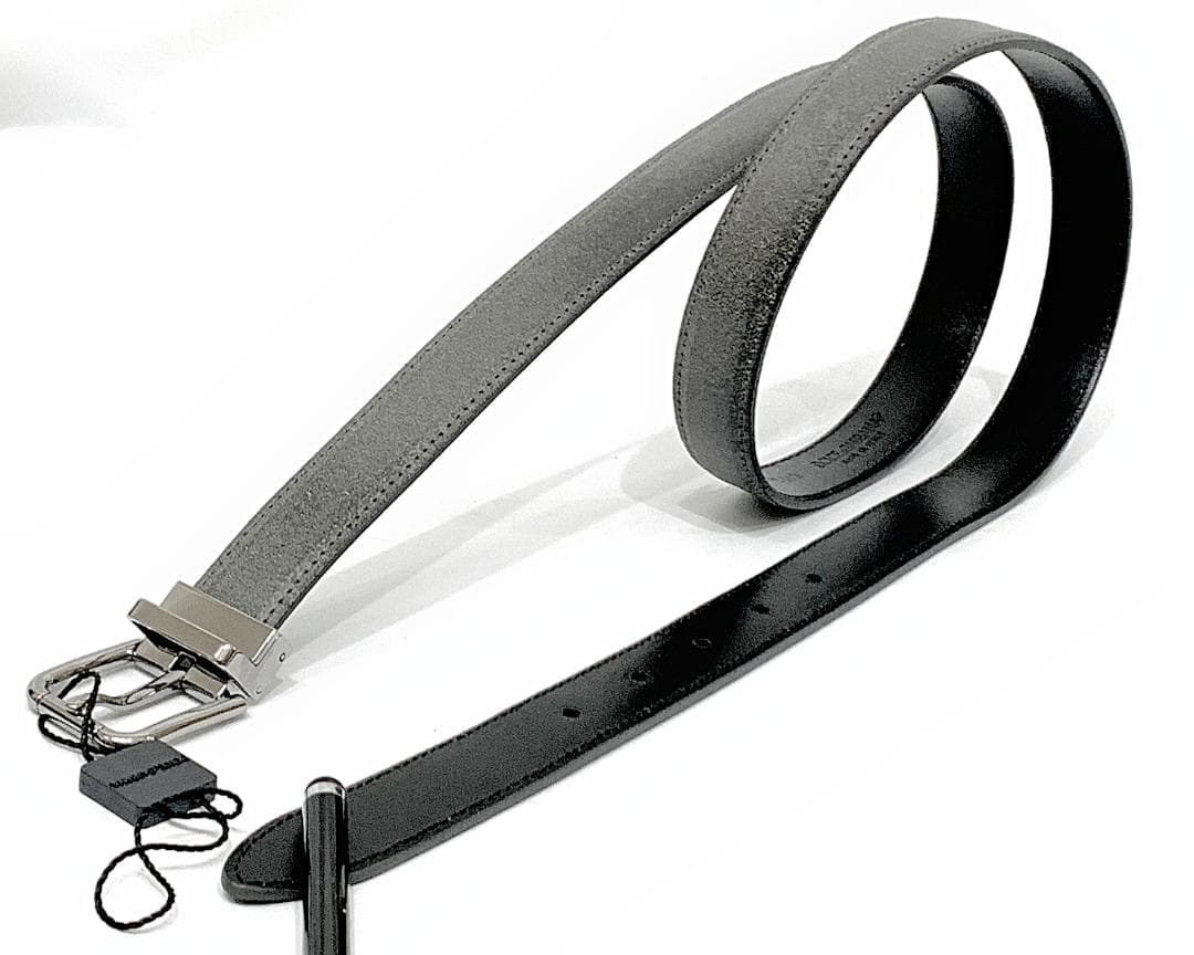 [新品]ドルチェ＆ガッバーナ グレー細レザーベルト 男女兼40[正規]