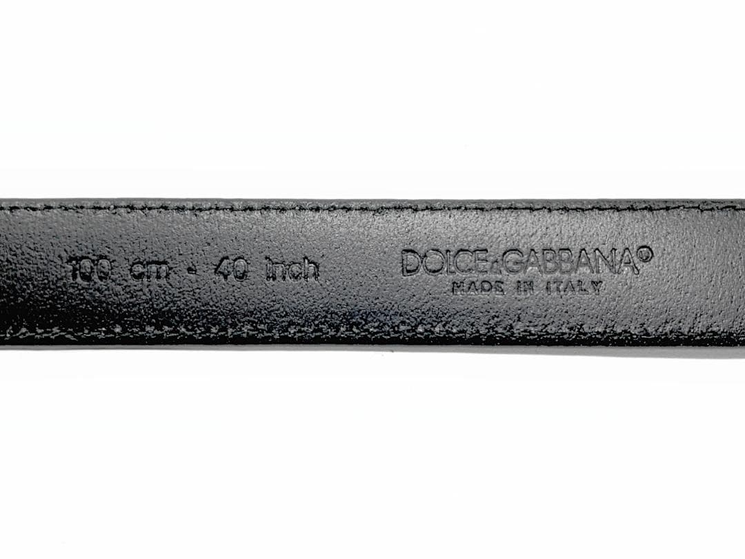 [新品]ドルチェ＆ガッバーナ グレー細レザーベルト 男女兼40[正規]