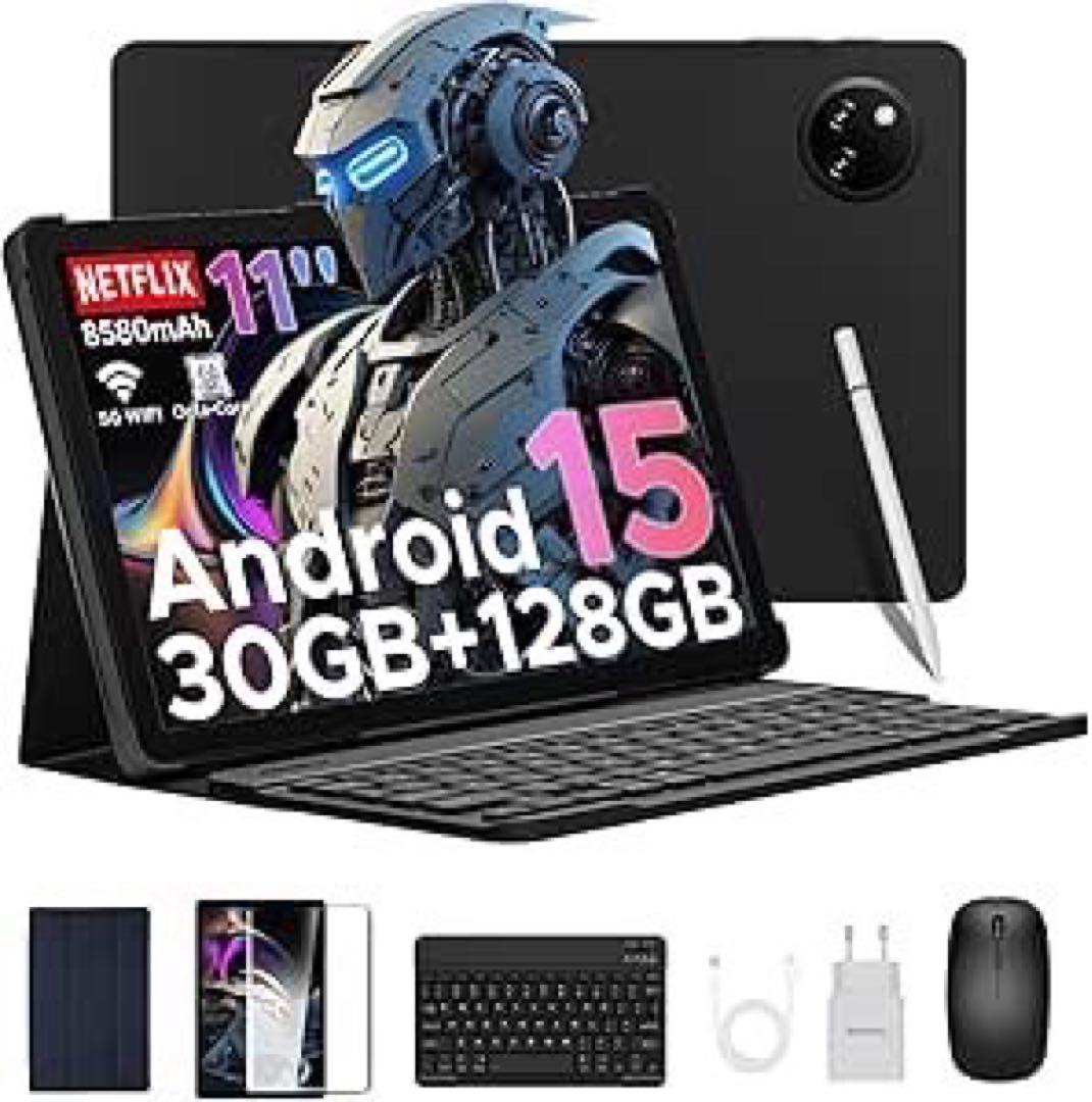 Android15タブレット11インチグレー色30GB+128GB