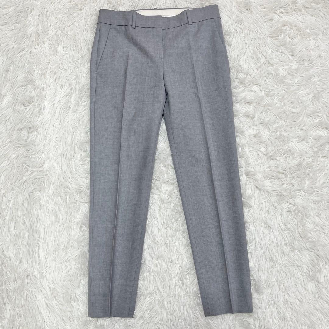 【美品】　セオリー　LANAI　TAILOR　パンツスーツ　ノーカラー　グレー