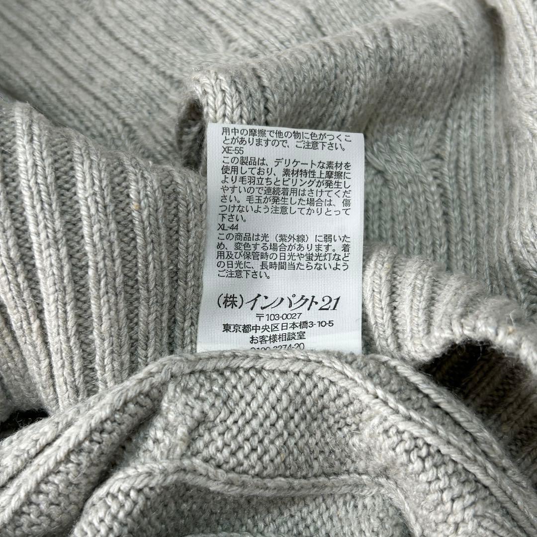 希少XL 90s ポロラルフローレン ポニー刺繍 ケーブルニット シルクゆったり