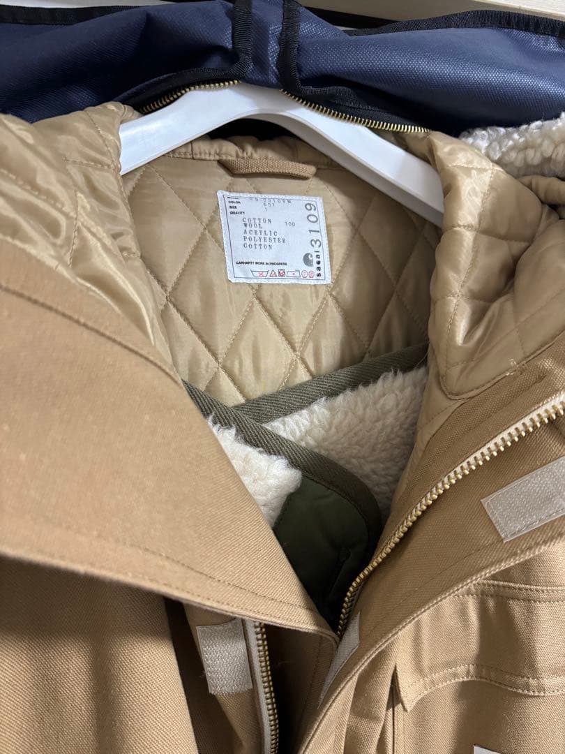 Carhartt ベージュ モッズコート サイズ1 シベリアン sacai